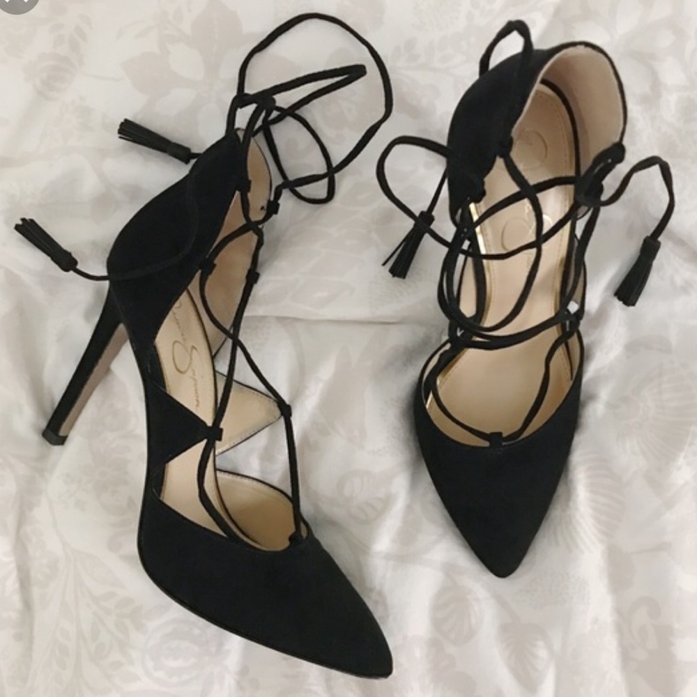 Jessica Simpson Black Lace Heels